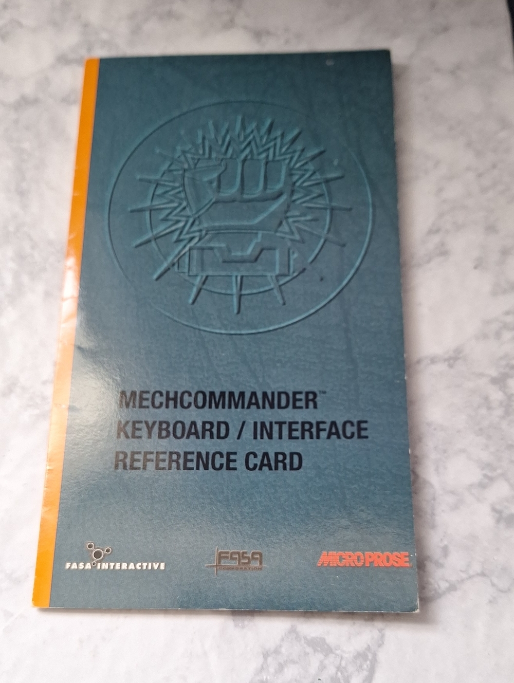 MechCommander Keyboard / Interface Reference Card - Teal